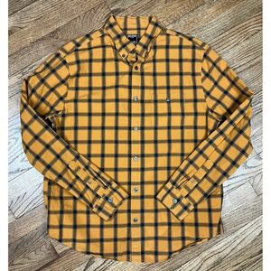 Todd Snyder Flannel Button Down Shirt Men's Size Large Gold Plaid 100% Cotton